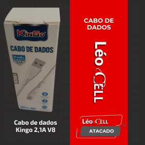 Cabo de dados Kingo 2,1A V8