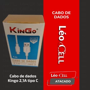 Cabo de dados Kingo 2,1A tipo C