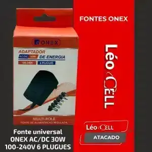 Fonte universal ONEX AC/DC 30W 100-240V 6 PLUGUES
