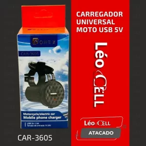 Carregador Universal Moto Usb 5v CAR-3605
