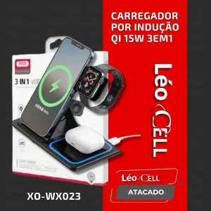 Carregador Por Indução Qi 15W 3em1 XO-WX023